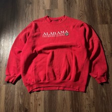 Felpa girocollo rossa vintage anni 90 Alabama Crimson Tide NCC Apparel uomo