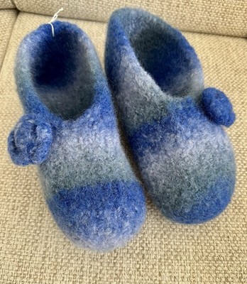 Tolle warme Filzhausschuhe  - Filzschuhe  - felted shoes - handgemacht 38 NEU