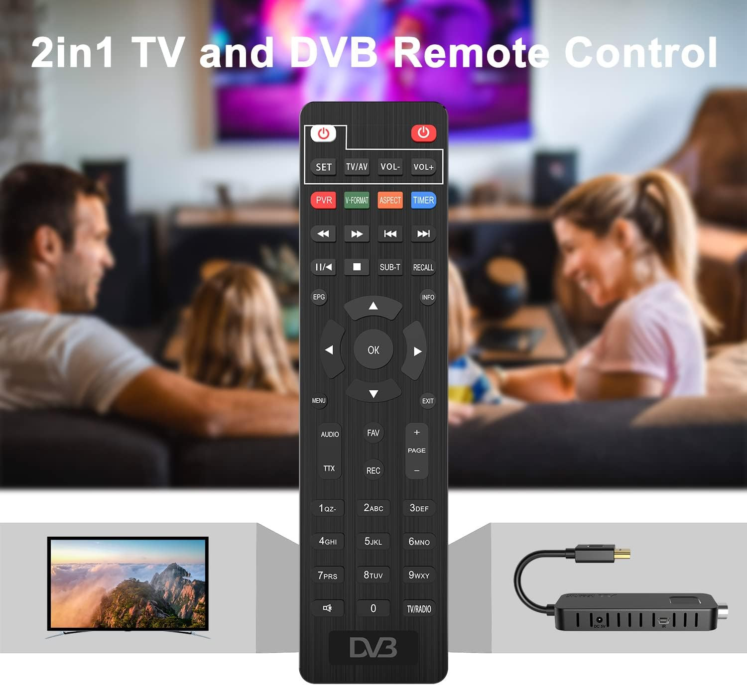 Decoder Digitale Terrestre 2024 - Decoder DVB-T2 HDMI TV Stick, Dolby Audio HD 1 - 4