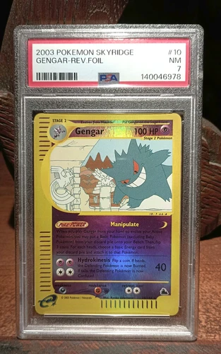 Pokemon Gengar Skyridge Reverse Holo Rare #10/144 PSA 7 Near Mint WOTC