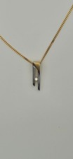 9ct gold and diamind ladies necklace