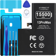 15500Mah Super Capacity Battery Compatible with Iphone 13 Pro Max, 0 Cycle