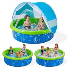 Kids Pool for Toddler, Foldable Kiddie Pool with Removable Canopy, Portable B...
