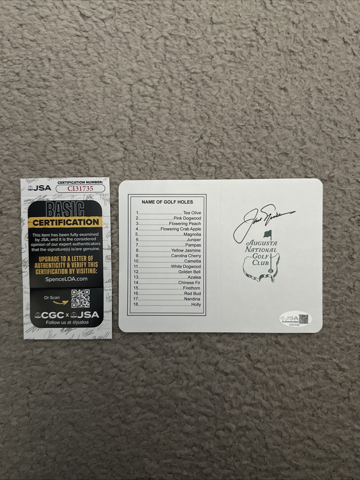 Jack Nicklaus Signed Autographed Masters Scorecard PSA DNA COA a