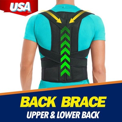 Adjustable Posture Corrector Shoulder Low Back Support Brace Belt For Women Men