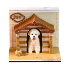 3D Memo Pad, 3D Paper Carving Dog and Dog House DIY Notes Notepad Paper Art N...