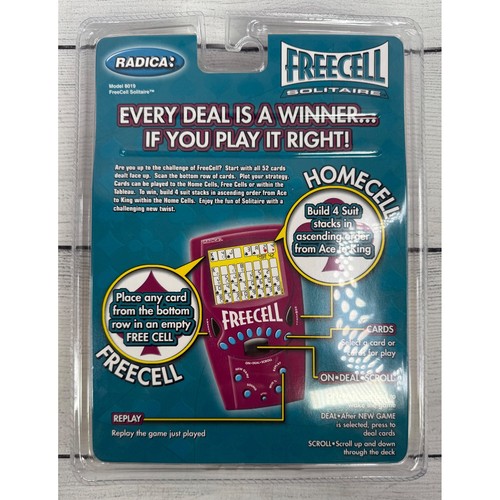 Radica Freecell Solitaire HandheldElectronic Game 8019 New Sealed2000 Vintage - Picture 2 of 3