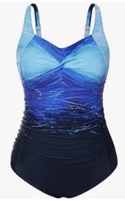 Hanna Nikole Women's Plus Size One Piece Swimsuit Tummy Control Swimwear V-Neck