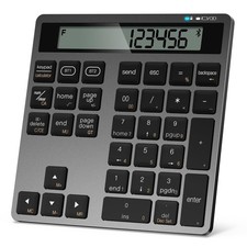 Rechargeable Wireless Number Pad for Laptop, 34 Keys Numeric Keypad with Dual...