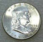 1953 P Franklin Half Dollar Choice BU 90% FBL Frosty White in saflip #B320