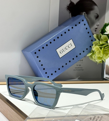 Gucci classic monogram blue rectangular frame sunglasses GG1539S
