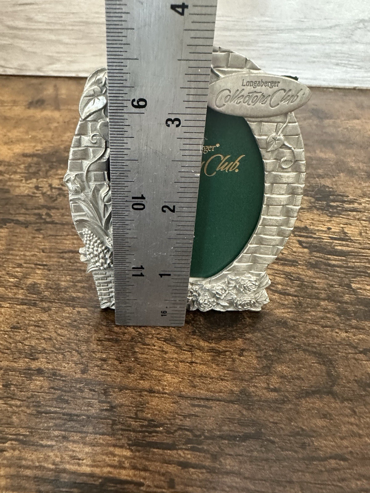 Longaberger Collectors Club 2001 Renewal Gift Picture Frame Pewter Vintage