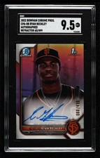 2022 Bowman Chrome Prospect Refractor /499 Ryan Reckley SGC 9.5 Mint+ Auto 0v0o