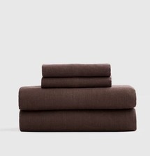 NWOT Quince King 4pc Linen Sheet Set Espresso