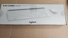 Logitech MK470 Wireless Slim Keyboard  Mouse Combo, Quiet Keys, White/Gray