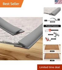 Floor Transition Strip Rubber Carpet Edge Trim Self Adhesive Gray 20ft