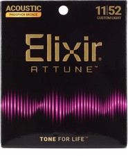 Elixir Strings 21027 Attune Phosphor Bronze Acoustic Guitar Strings - .011-.052