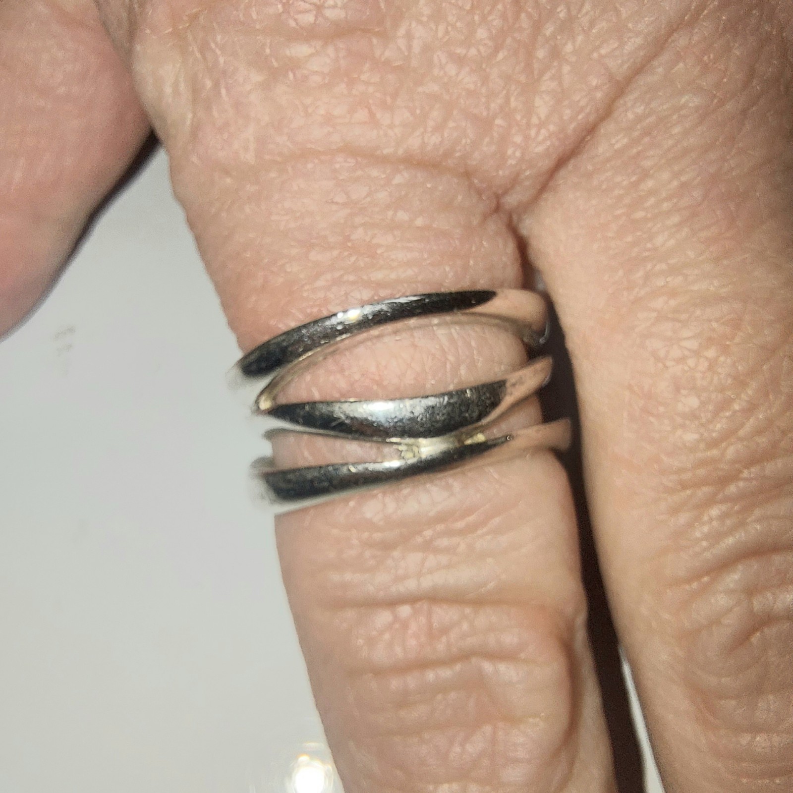 925 Sterling Silver Solid Heavy Triple Strand Asy… - image 4