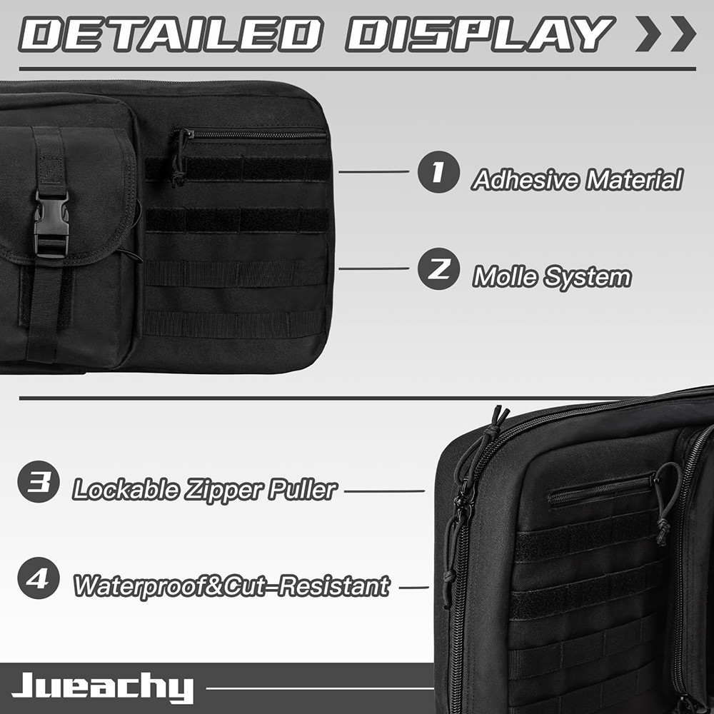 Tactical Carbine Rifle Double Padded Backpack 42" Gun Carry with Lockable Zipper