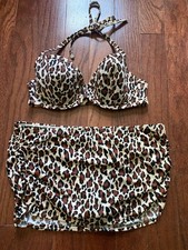 Victoria's Secret 2-Piece Leopard Print Halter Underwire Bikini Set M