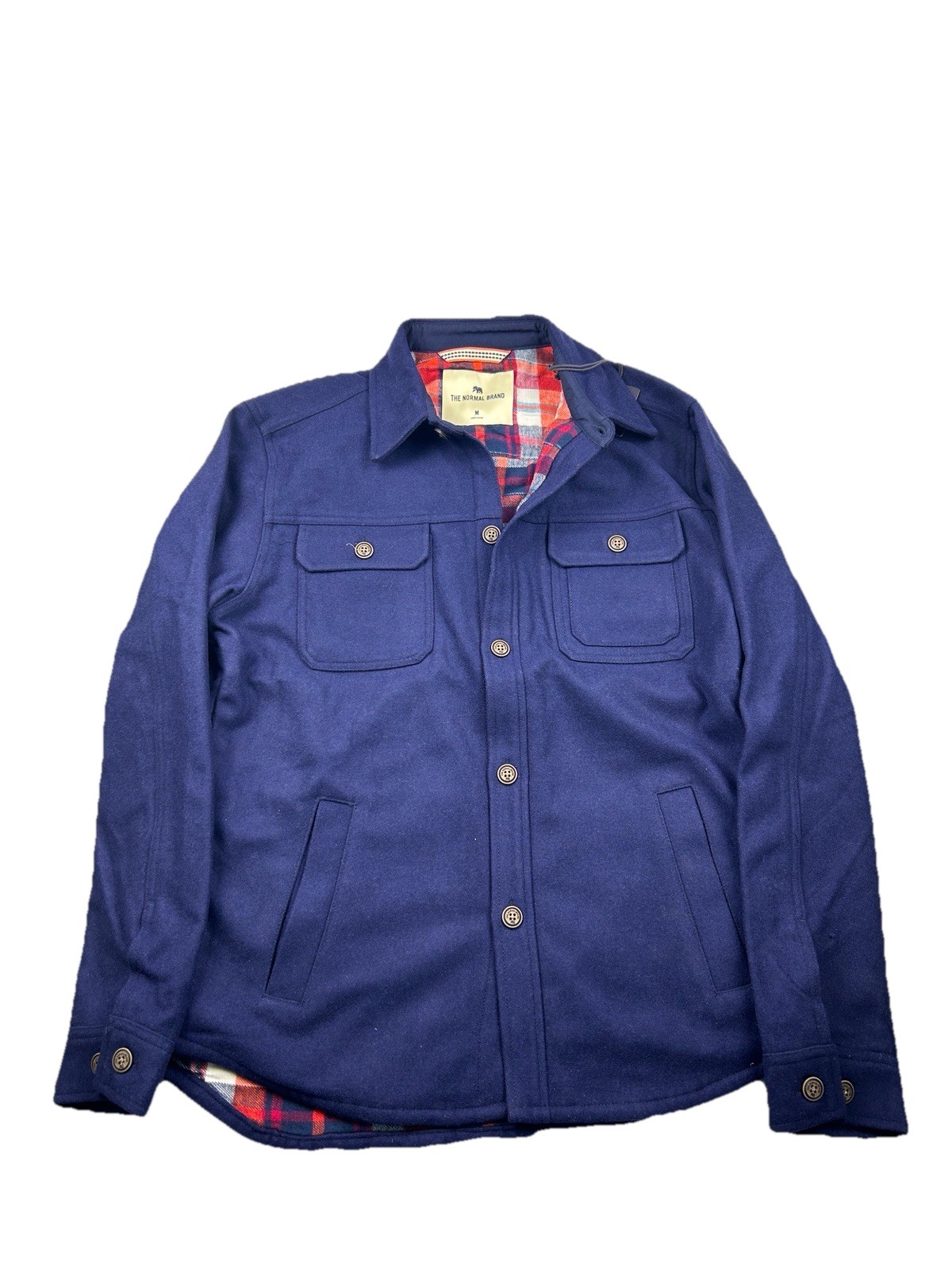 The Normal Brand Brightside Flannel-Lined Work Jacket in Navy Size Medium