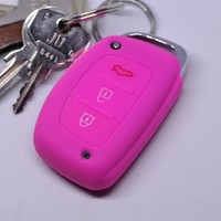 Auto SchlüSsel Schutz HüLle Pink FüR Hyundai Kia KlappschlüSsel Key Cover