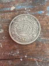 1929 Silver George V Wreath Crown Nice Collectable Condition 5/- Extremely Fine