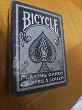 NIP Bicycle Black Silver Poker Playing Cards 1128 BRAND NEW SEALED DECK RARE