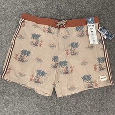 Hurley Phantom Board Shorts Mens 38 Beige Naturals Hula Girl Swim NEW 59.95