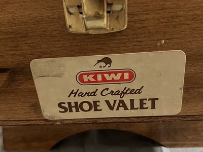 Estate find - Vintage Kiwi Shoe Shine Valet Wooden Box with Extras