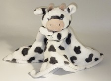 2023 Carters Plush Cow Baby Lovey Security Blanket Dark Grey Spots White