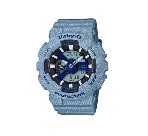 Casio Baby-G BA-110DE-2A2 watch from the limited edition "Denim" series