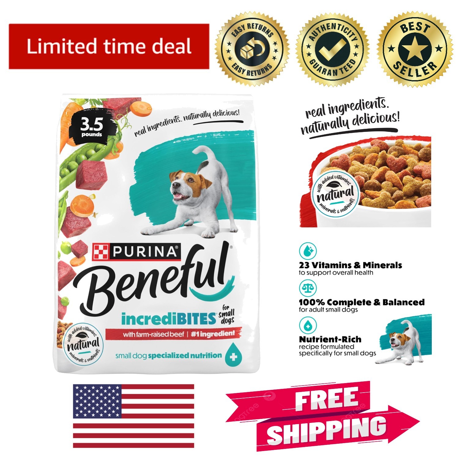 For Small Breeds - Beef Flavor, 14 Lbs