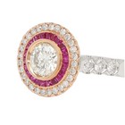 Art Deco 18k Ring  1.09 ct Natural Diamond and Natural Ruby(#1) — photo 6