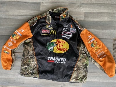 Bass Pro Shop Chase Camo And Orange Nascar Racing Jacket Size