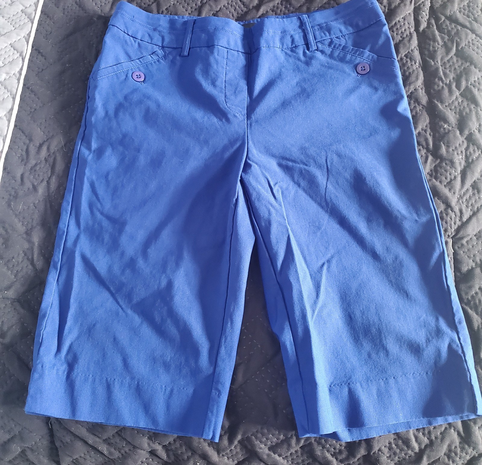 Rekucci Sapphire Blue Bermuda Shorts Size 6 Stretch Career Casual Knee Length