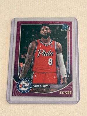 2025-26 Bowman #BCV-154 Paul George Chrome Fuchsia Mojo Refractors #/299