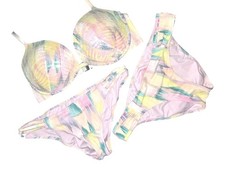 Vtg '15 Victoria s Secret Hottie Halter Push-up 3pc Bikini Set Sequence 34D XS S
