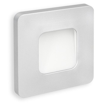 LED Treppenlicht Wandeinbauleuchte DEVA AC silber 1W 230V warmweiß Stufenlampe