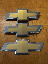 3 New OEM GM 23303572 Gold BOWTIE Grille Emblems front rear fits 16-18 Silverado