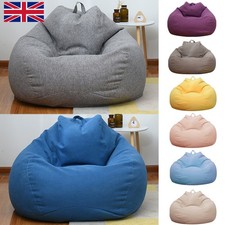 Large Bean Bag Chair Sofa Cover Lazy Lounger Storage Chair Covers No Filling UK