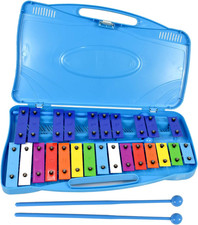 25 Notes Vibraphone Xylophone Glockenspiel Black Blue Percussion Instrument with
