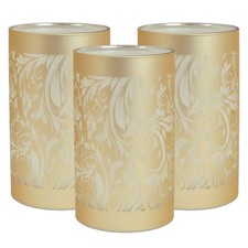 LED Table Lamps Battery Operated Cordless Glass Lights Illuminated Leaves Design
