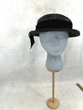 antique hat black straw woman's 1940 RH Stern's very good original