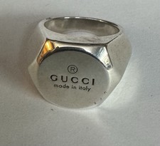 GUCCI HEAVY 23.1GRAMS HEXAGON RING SOLID SILVER SIZE 5