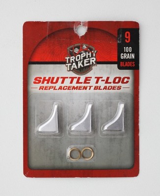 Trophy Taker Shuttle T-Loc Replacement Blades for 100 grain, 9-Pk  #T7013 *READ*