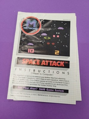 Space Attack by M-Network for Atari 2600 Manual