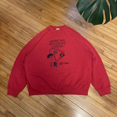 Vintage 80s XL Medaille College African Student Union Tultex Crewneck Sweatshirt