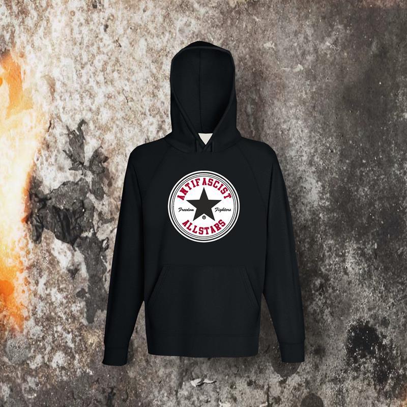 ANTIFASCIST ALLSTARS SCHWARZER STERN HOODIE (GRÖSSEN S-2XL) 2 FARBEN