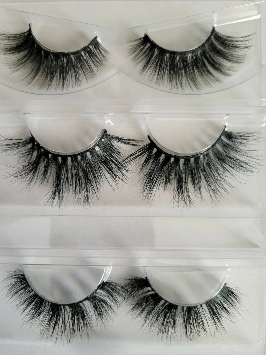 Mink Eyelashes Natural Hair 25mm Lashes Wispy Fluffy Fur New Make